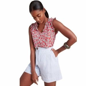 MAEVE ANTHROPOLOGIE TOP BLOUSE FLORAL RED 2